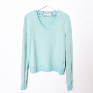 Wildfox Mint V-Neck Pilled Oversized Sweater